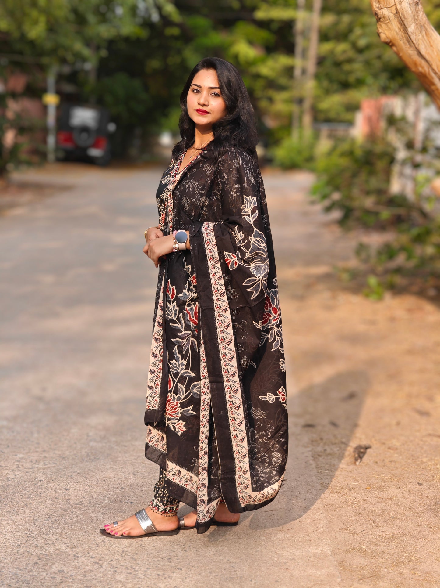 Black Afghani Pattern 3 Pc set