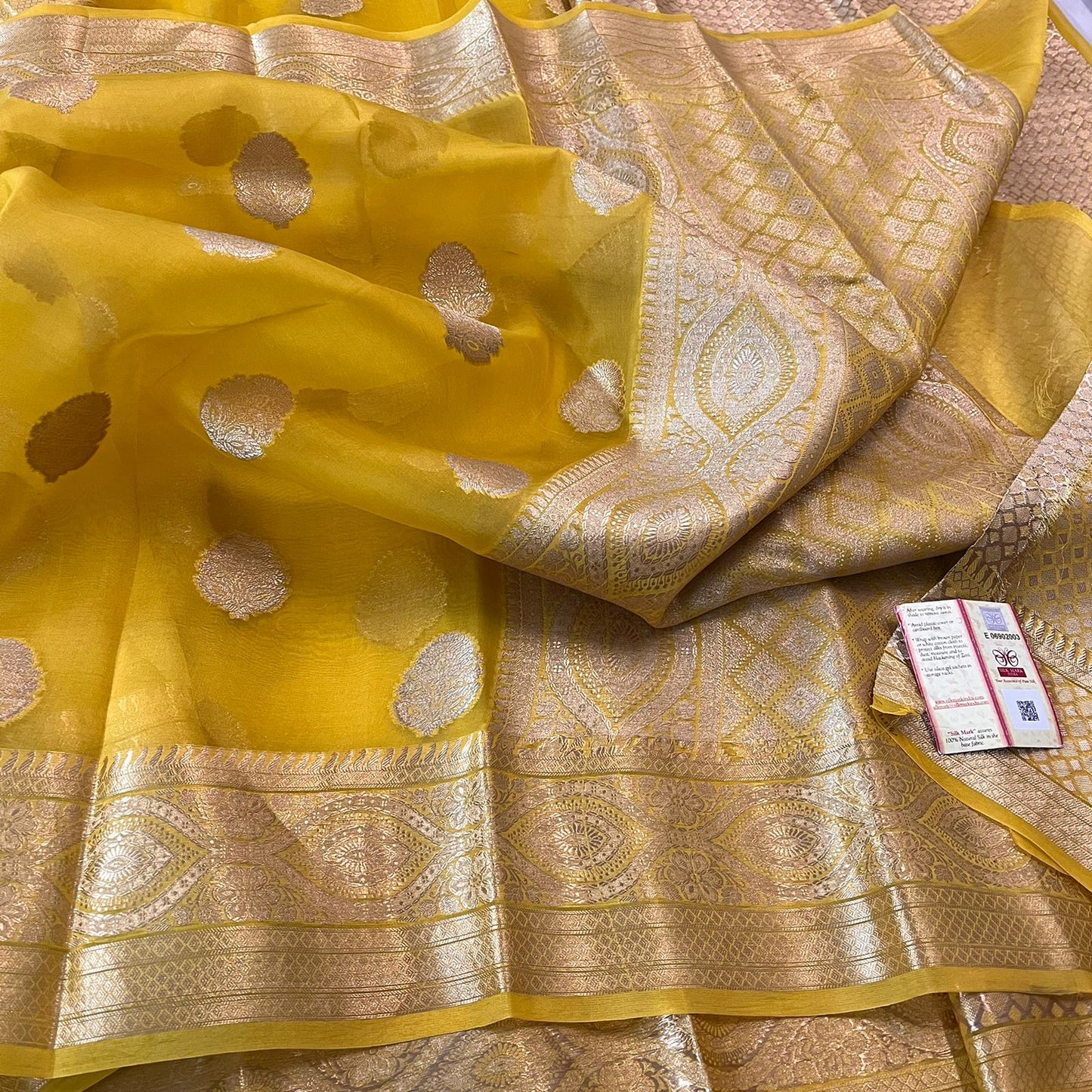 Golden Elegance Banarasi Kora Organza Silk Sarees