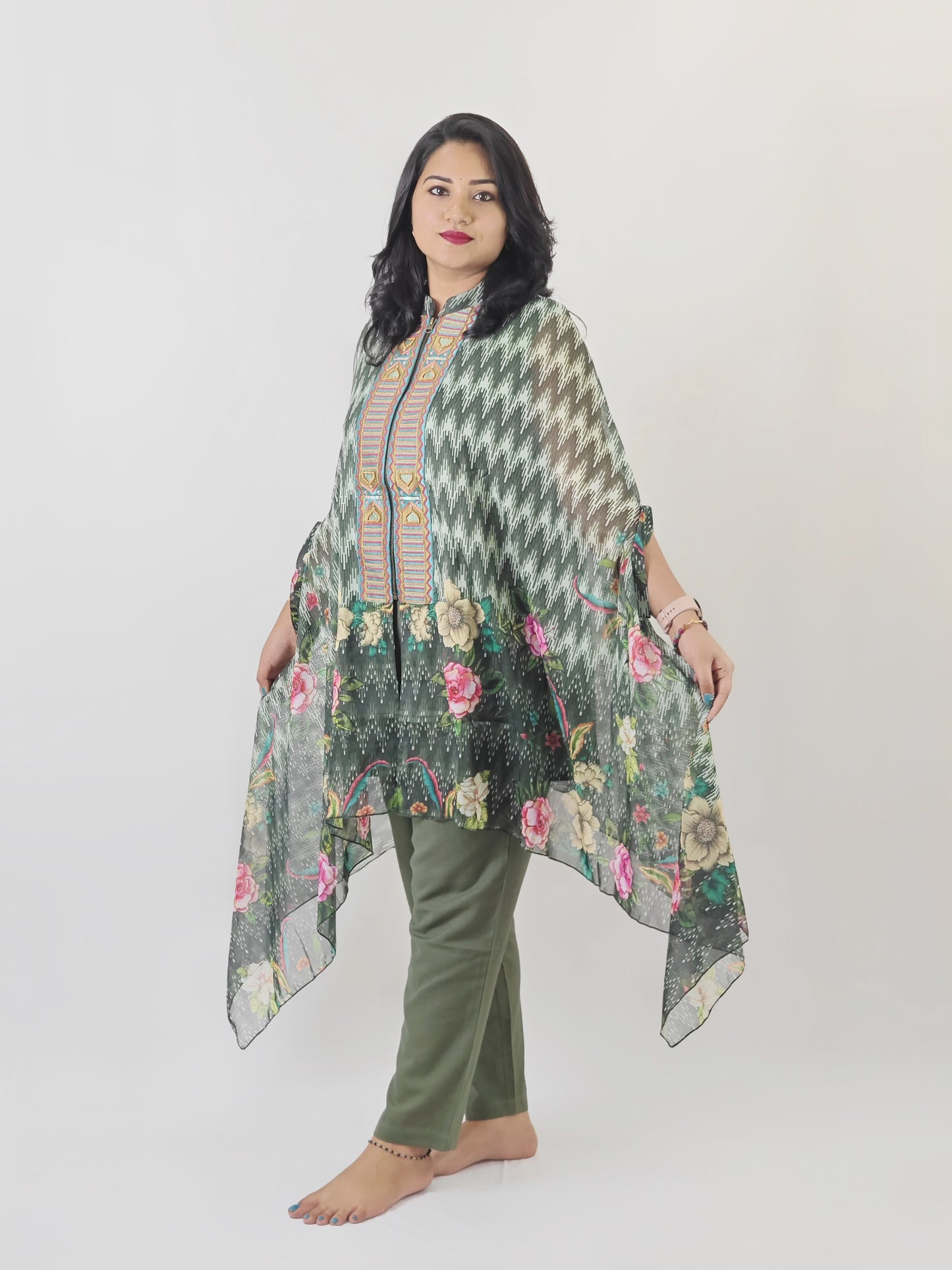 Designer Cape Style Top with Bottom