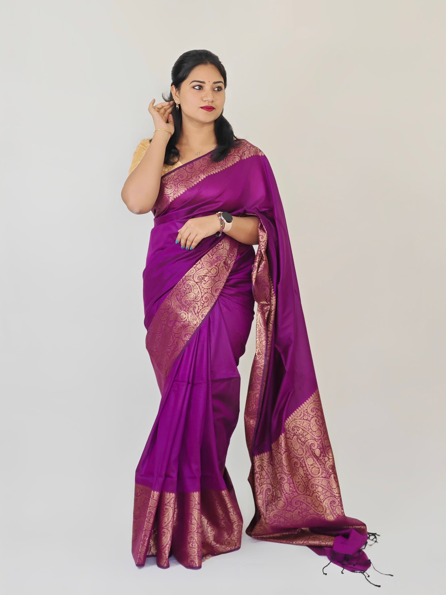 Elegance Redefined: Pure Muga Cotton Mohapar Saree with Luxurious Brocade Blouse
