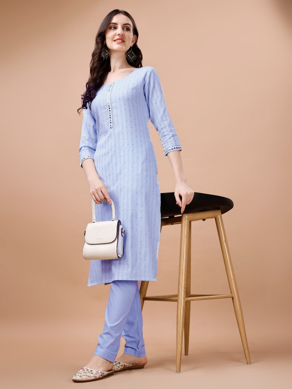 Light Weight Two Piece Casual Set Blue
