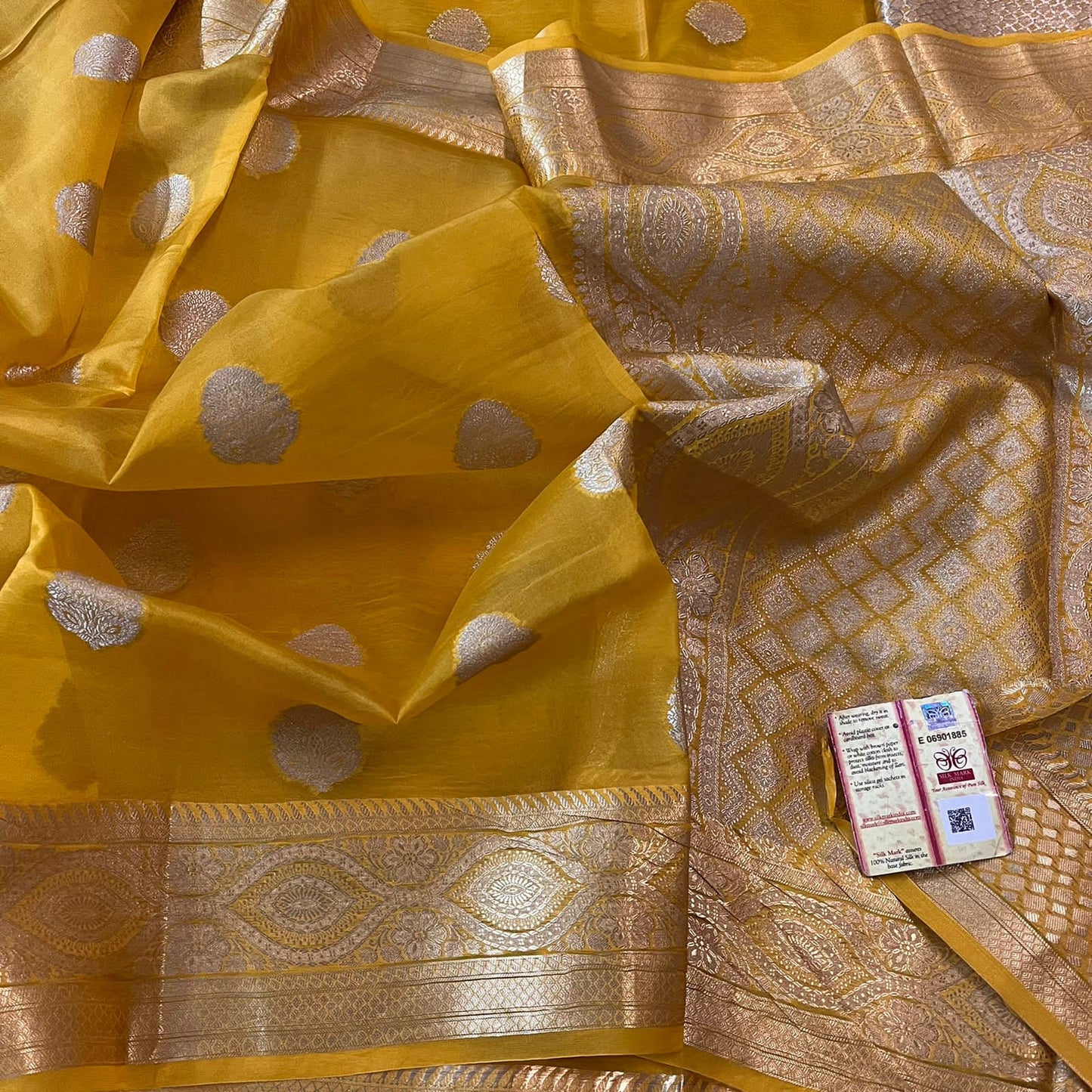 Golden Elegance Banarasi Kora Organza Silk Sarees