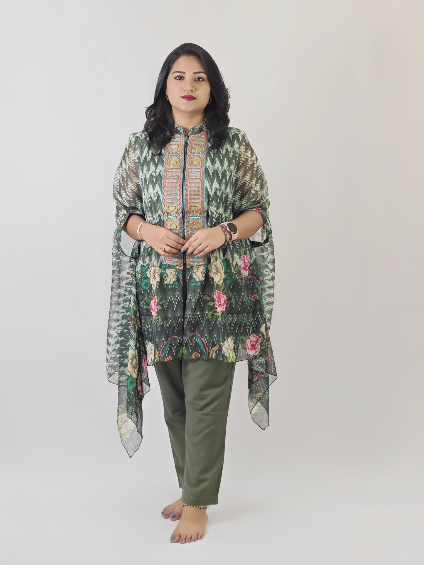 Designer Cape Style Top with Bottom