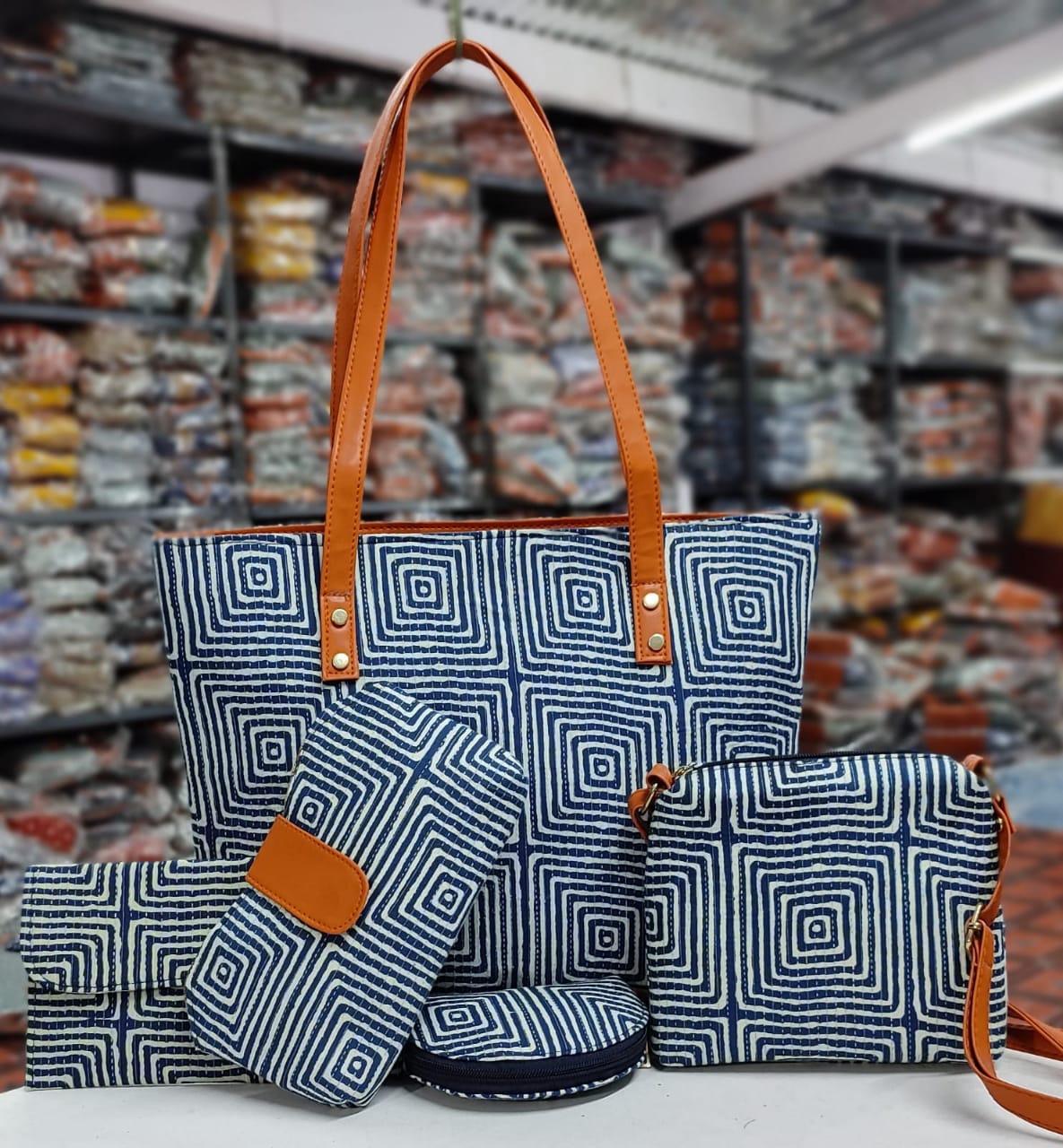 Beautiful Ikkat Print Handbags Combo