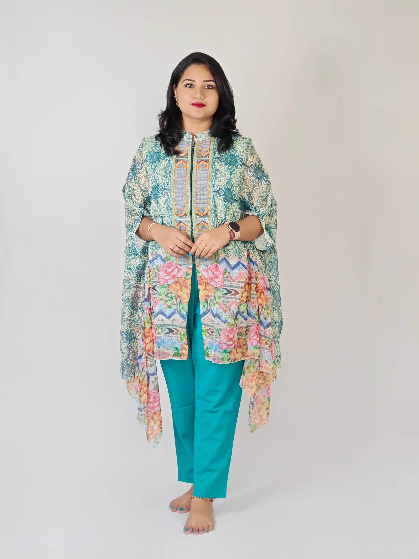 Designer Cape Style Top with Bottom