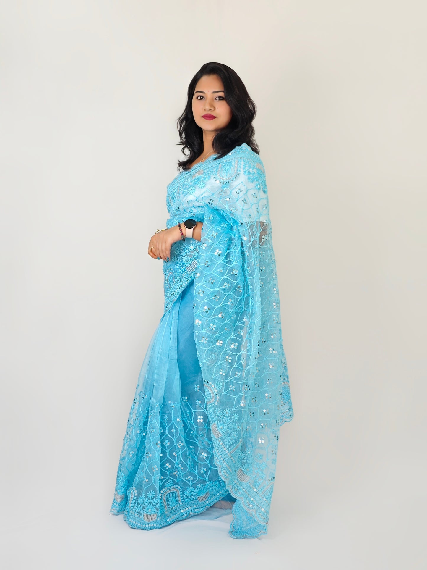 Premium Organza Saree MONO SILK BLOUSE