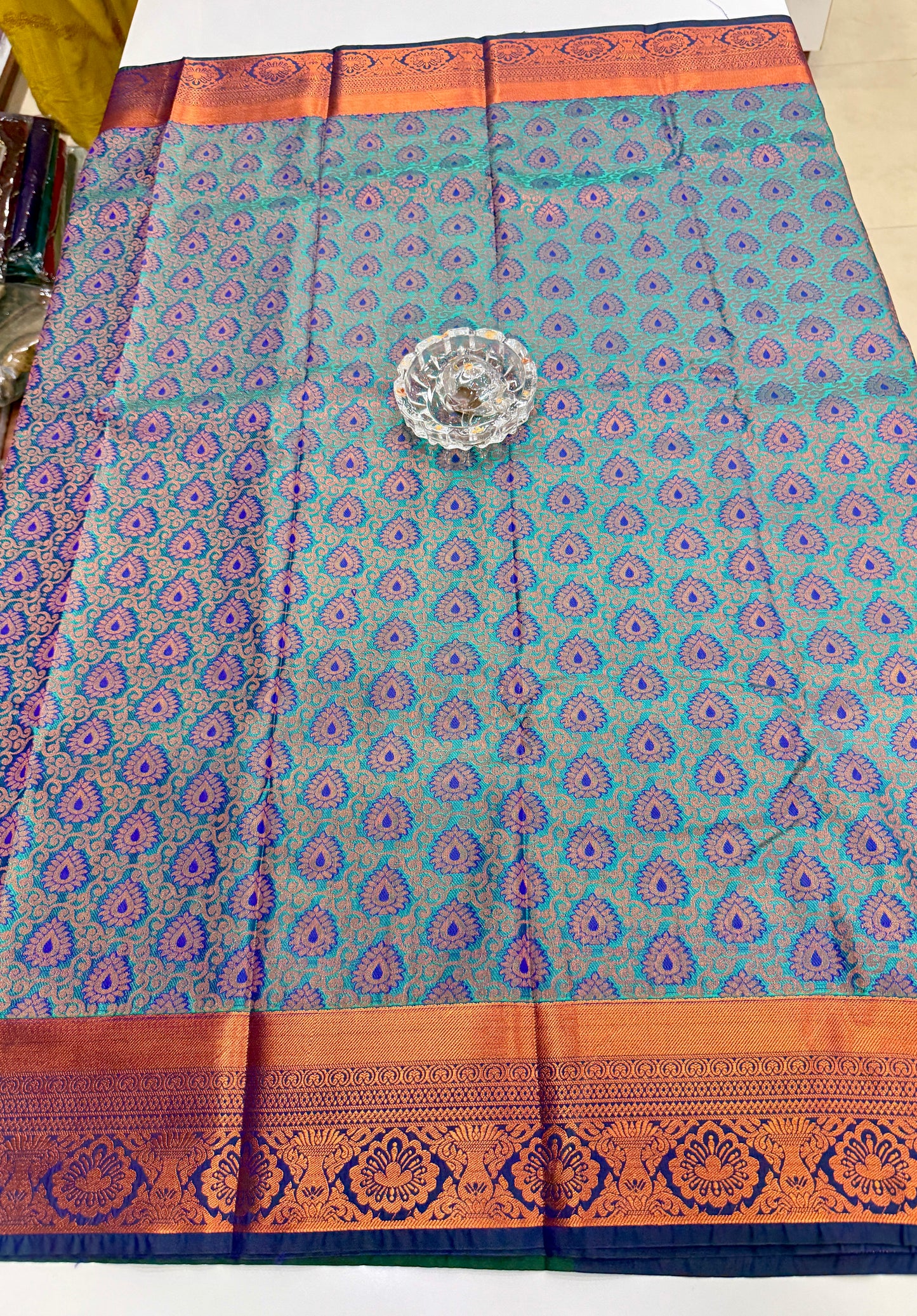 Bridal Soft Silk Saree with Jacquard Weaving & Contrast Border for Women