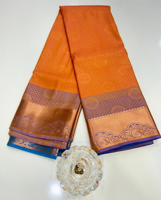 Soft Silk Saree with Traditional Zari Border and All-Over Weaving Design for Women
