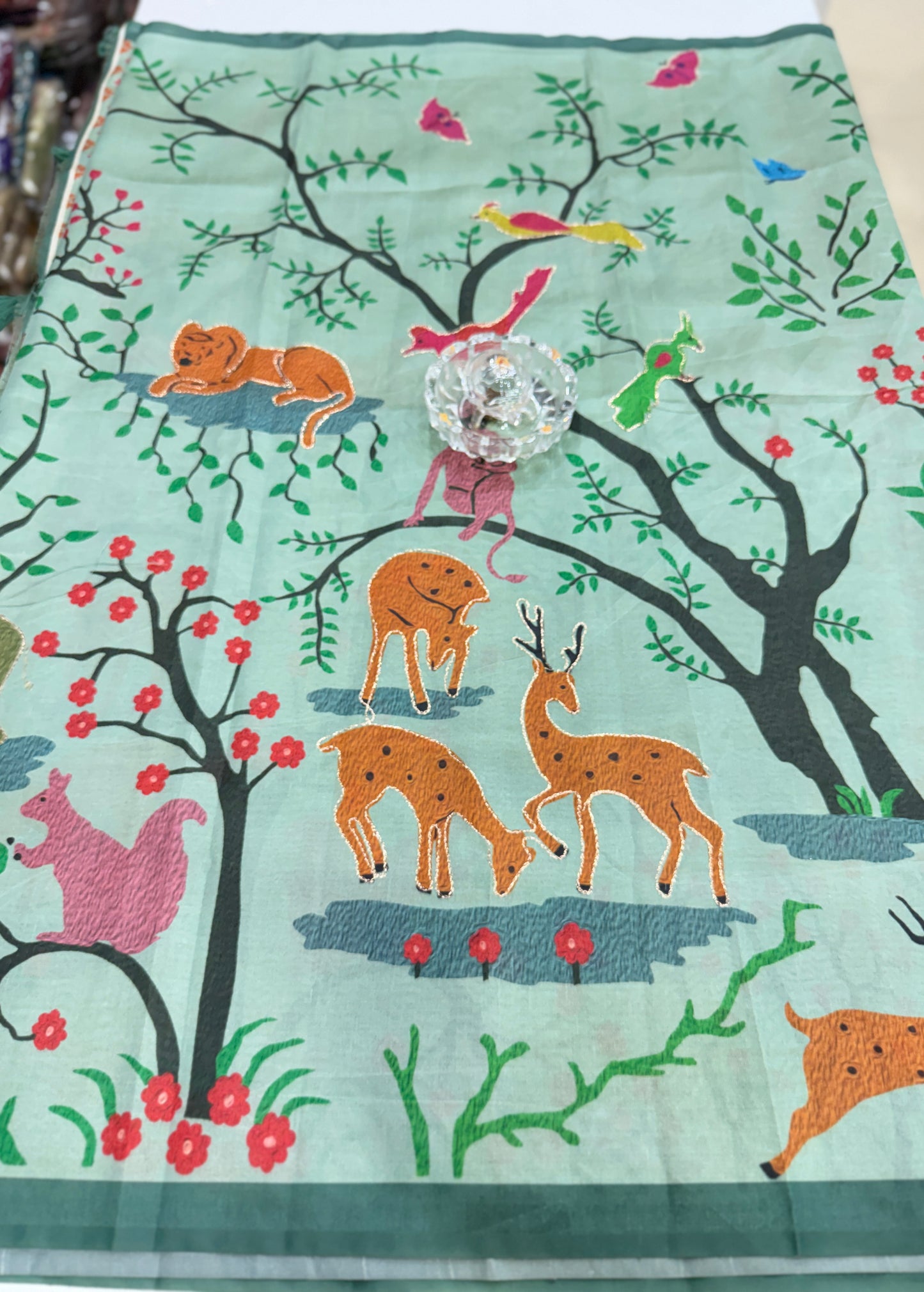 Assam silk saree for women with aari embroidery and paithani motifs, festive wear saree with blouse