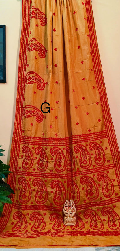 Heritage Elegance: Handcrafted Gujarati Work Saree on Premium Bengalor Silk