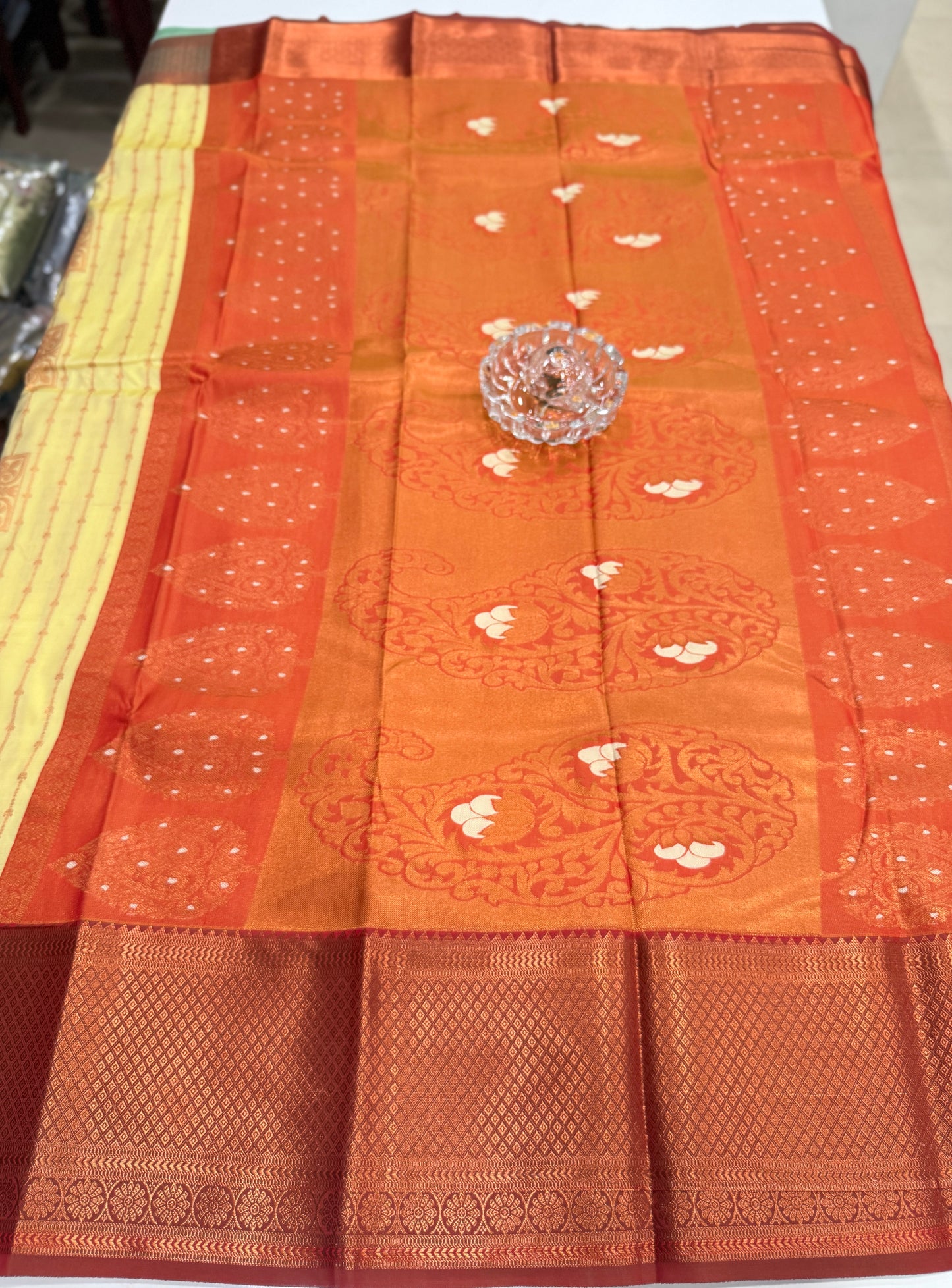 Dharmavaram Silk Saree with Intricate Meena Work and Blouse Piece for Women