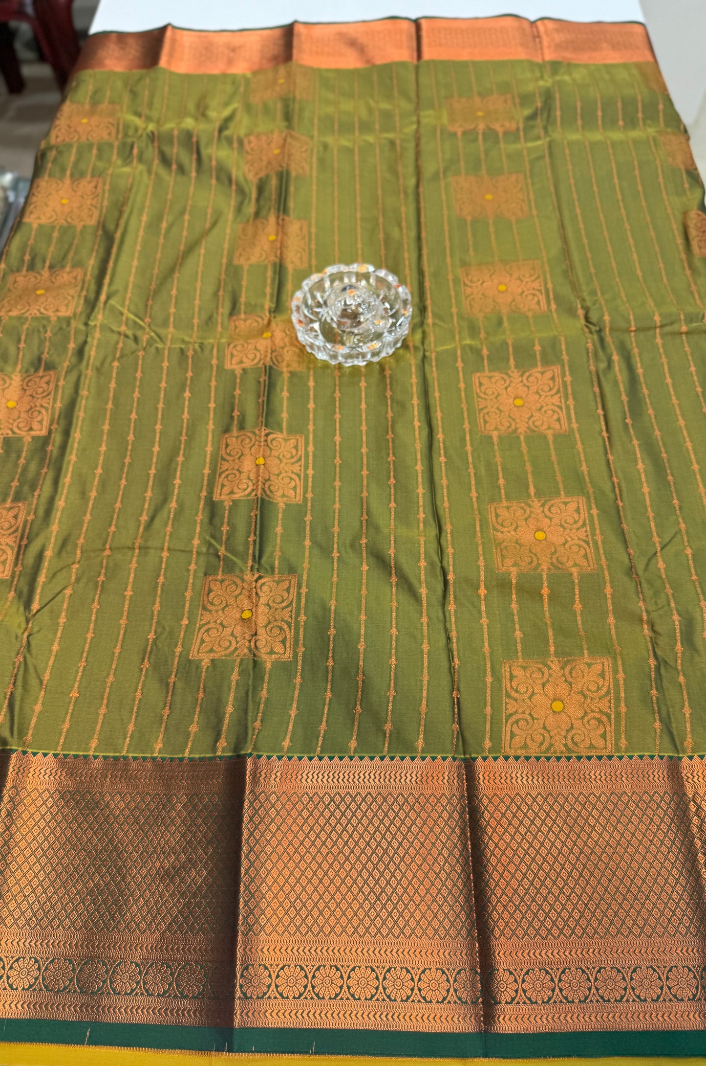Dharmavaram Silk Saree with Intricate Meena Work and Blouse Piece for Women