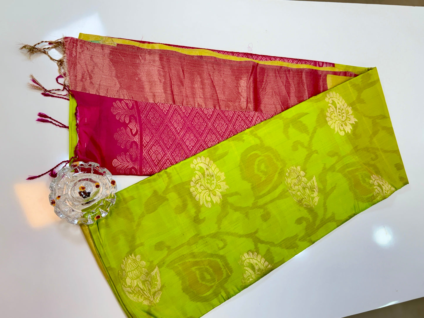 Pochampalli Printed Silk Saree with Satin Border and Blouse – Powerloom Weave for Women