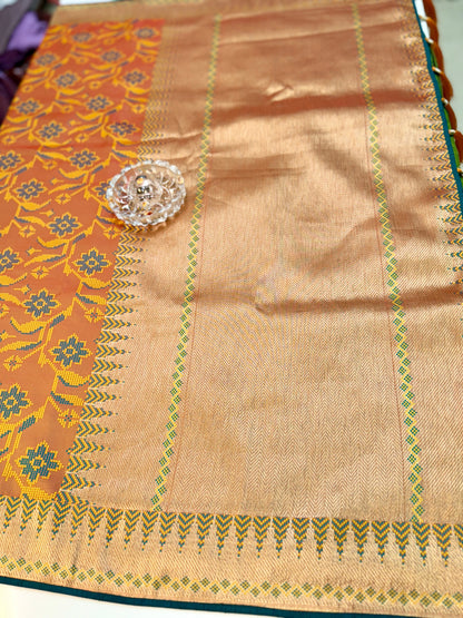Premium Silk Saree with Zari Weaving and Heavy Work Blouse – Women’s Wedding and Festive Saree