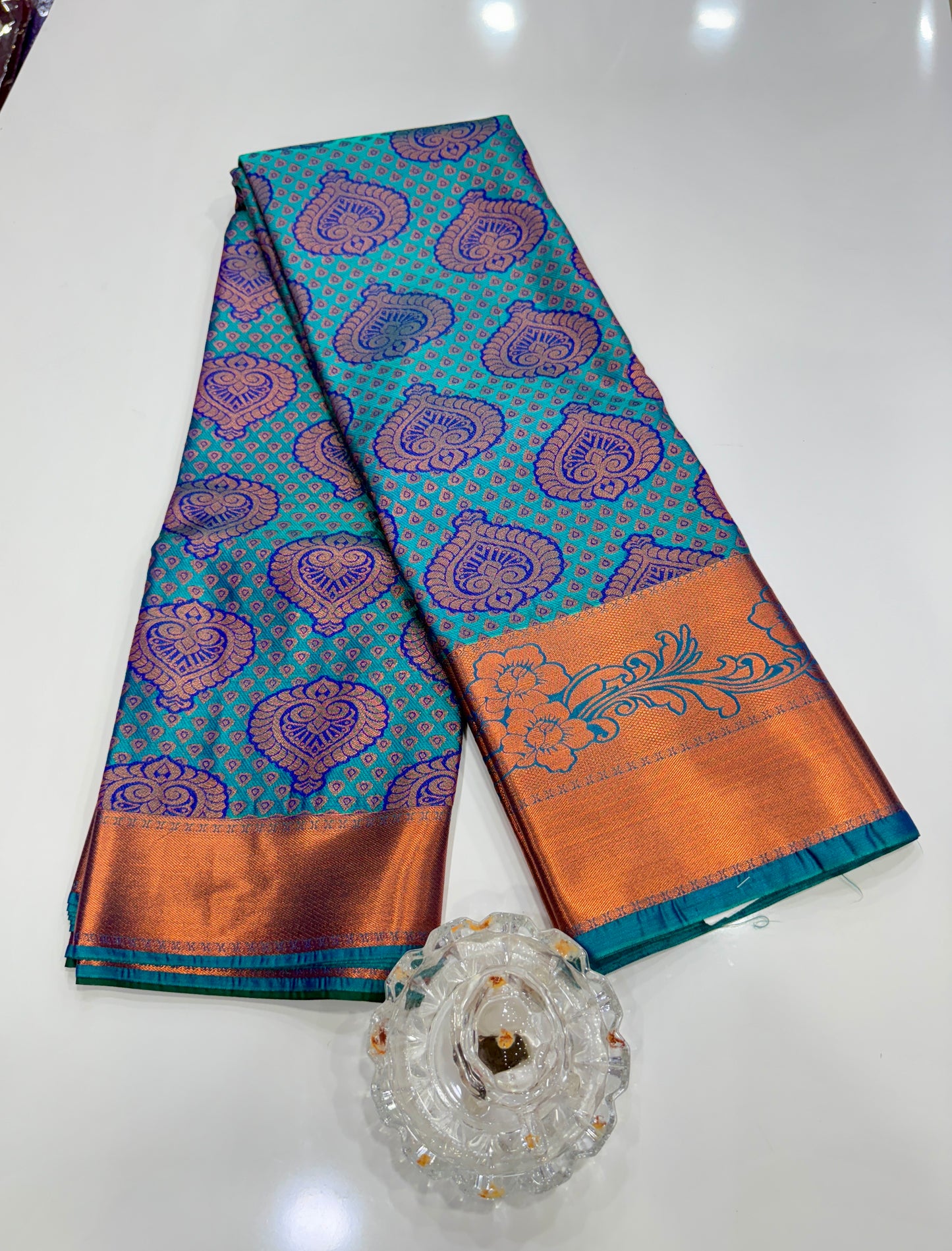 Bridal Soft Silk Saree with Jacquard Weaving & Contrast Border for Women