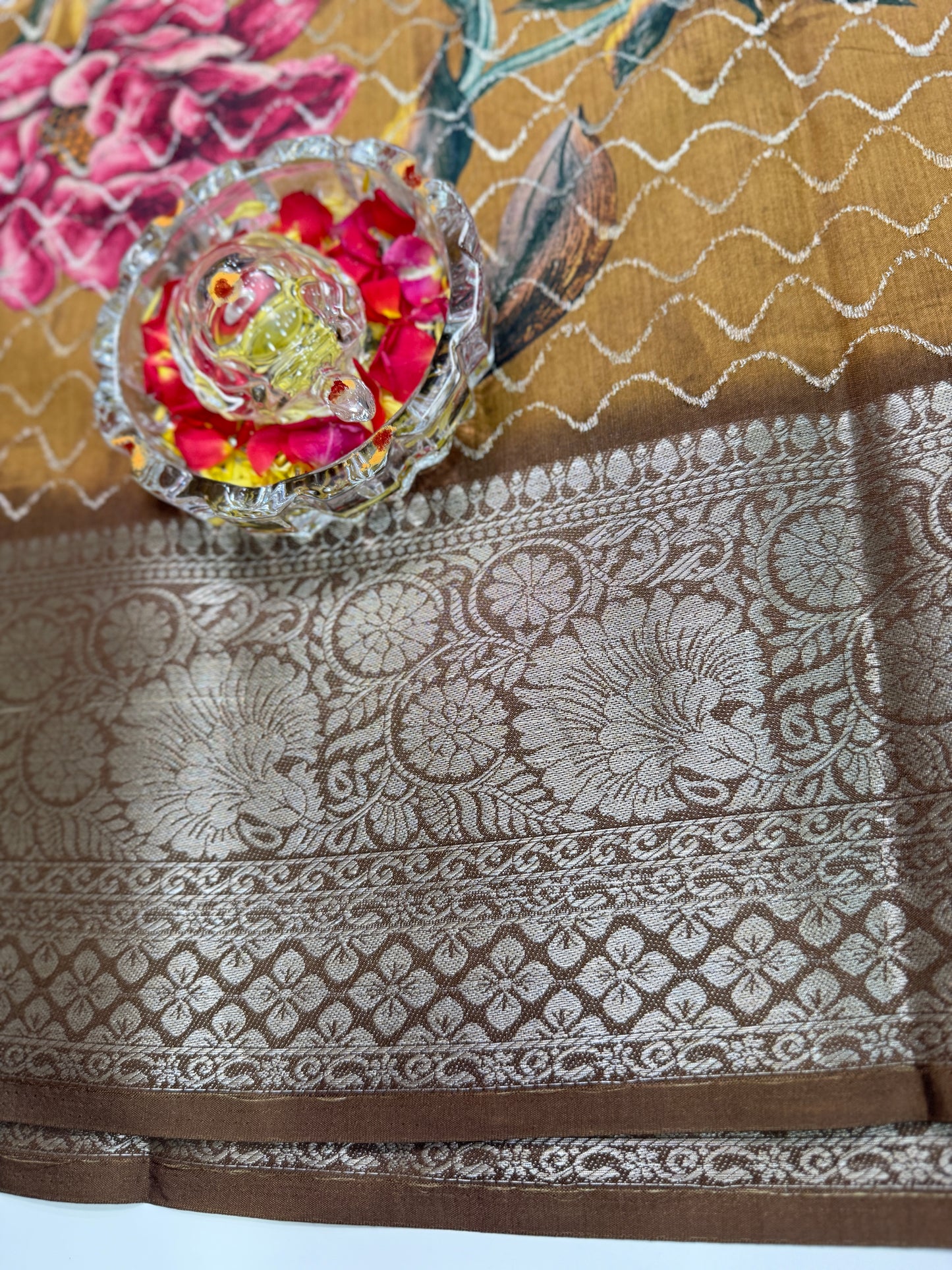 Kasargod-Style Silk Blend Saree with Zari Border and Rich Pallu – Festive Saree for Women