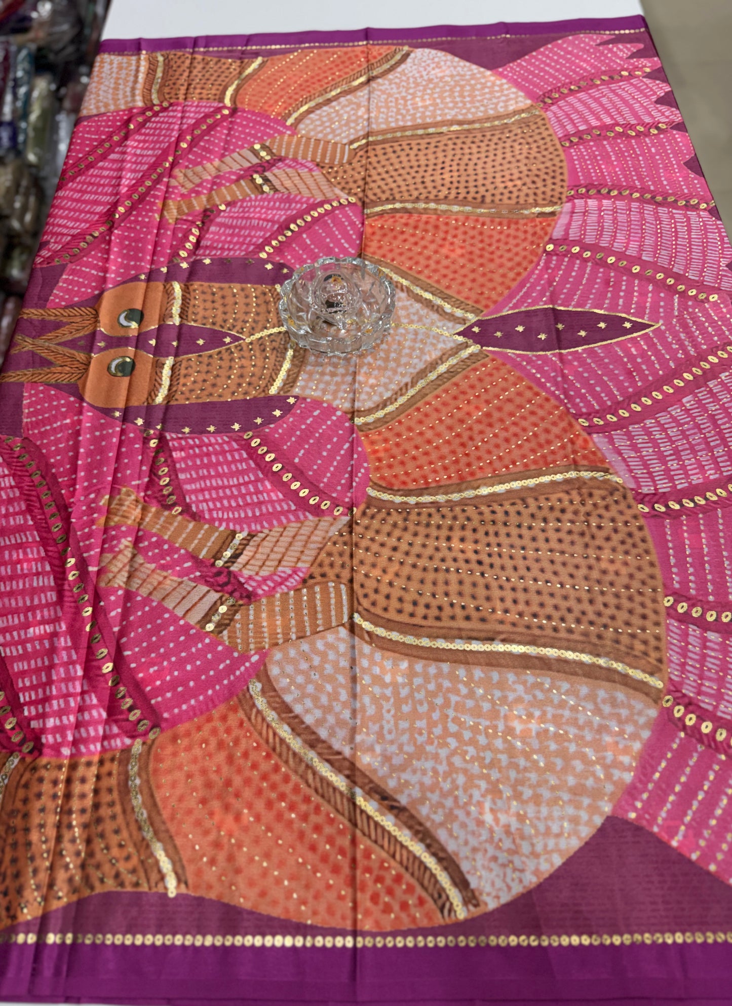 Japan satin saree for women with position print pallu and blouse, soft satin printed saree for festive and casual wear