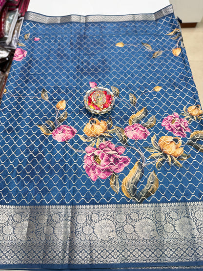 Kasargod-Style Silk Blend Saree with Zari Border and Rich Pallu – Festive Saree for Women