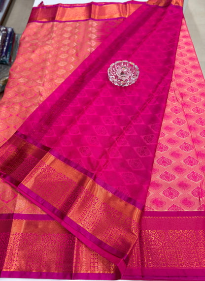 Soft Silk Saree with Traditional Zari Border and All-Over Weaving Design for Women