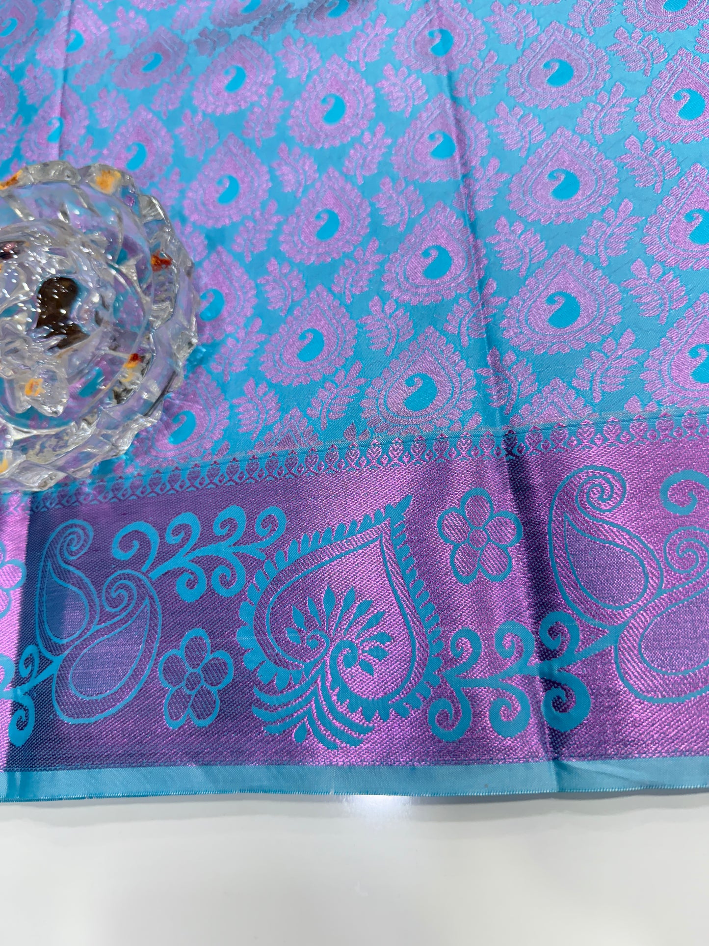 Traditional Kanchipuram Style Silk Saree for Women with Zari Border and Blouse Piece | Power-loom Woven Saree