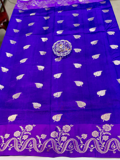 Pure Handloom Banarasi Raw Mango Silk Saree with Kaduwa Resham Zari and Silk Mark Certified Blouse