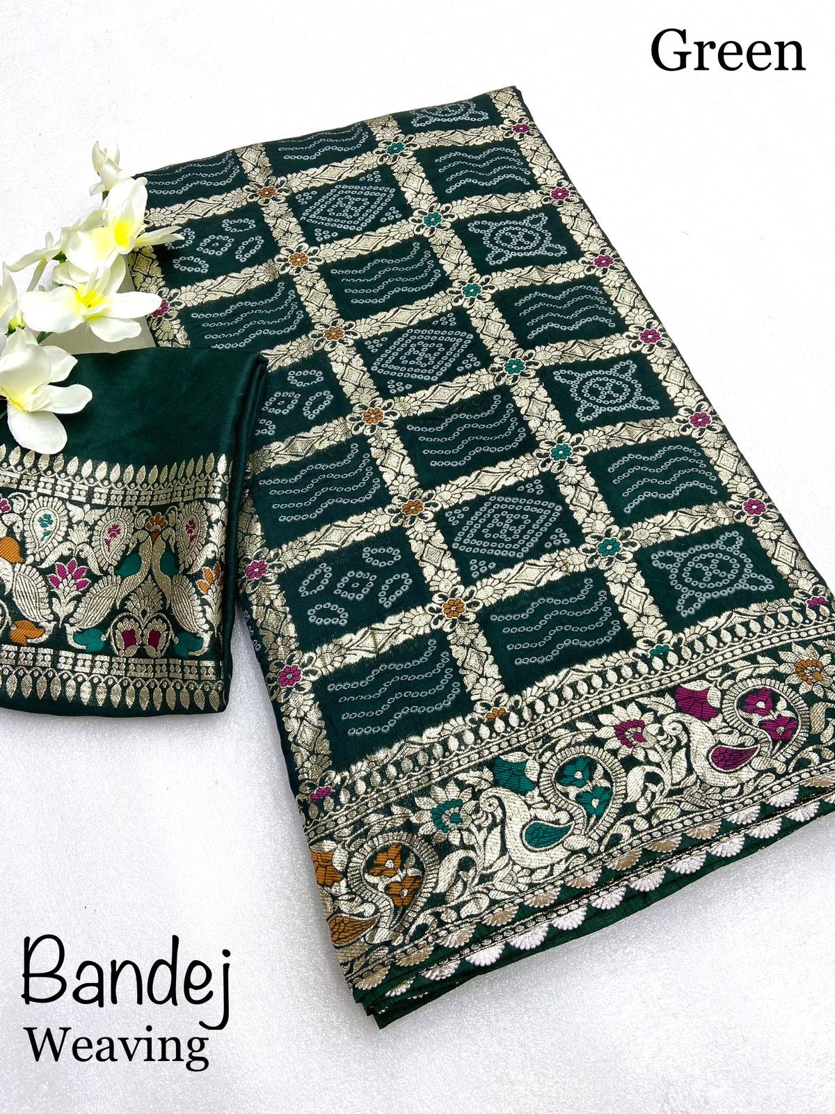 Meenakari Majesty : Bhandej Bliss - 10% Off and Free Shipping