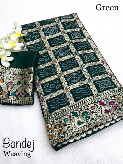 Meenakari Majesty : Bhandej Bliss - 10% Off and Free Shipping