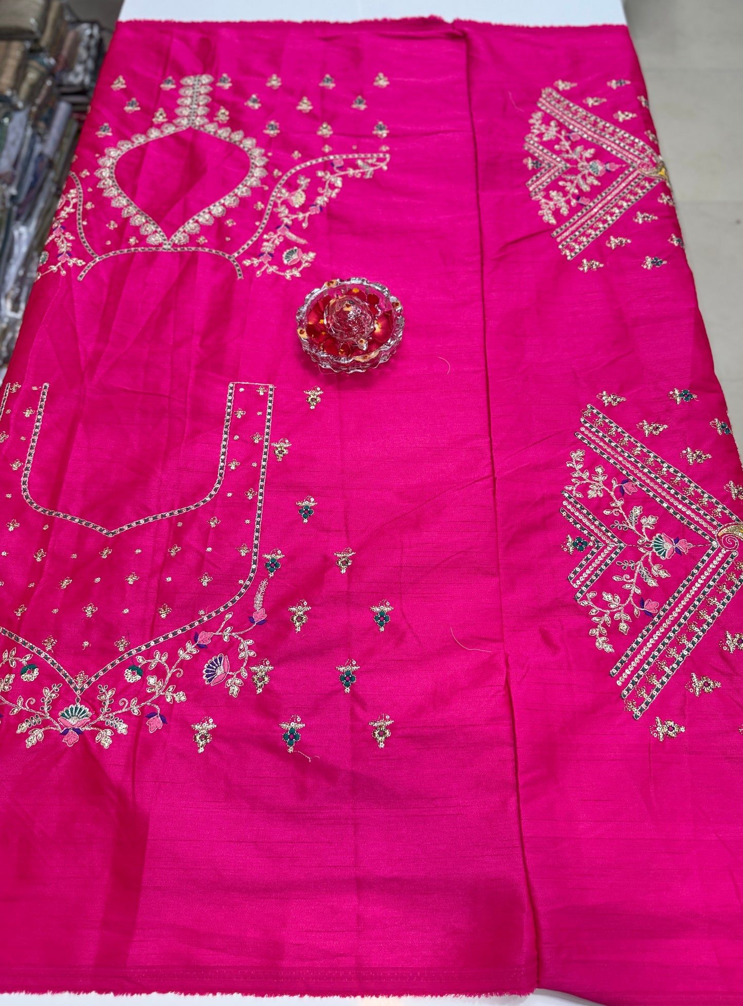 Purple Pure Gajji Silk Saree with Zari, Thread, Moti, Cut Dana & Mirror Heavy Work – Bridal and Festive Wear Saree for Women