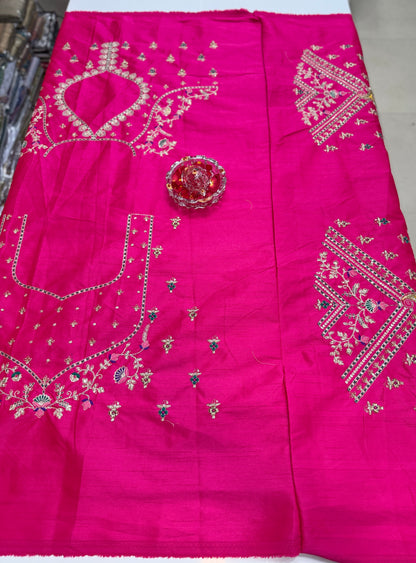 Purple Pure Gajji Silk Saree with Zari, Thread, Moti, Cut Dana & Mirror Heavy Work – Bridal and Festive Wear Saree for Women