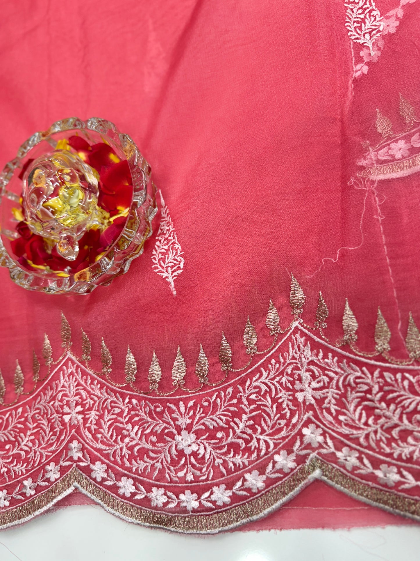 Banarasi Semi Organza Soft Saree with Embroidery Border and Blouse Design – Festive Wear