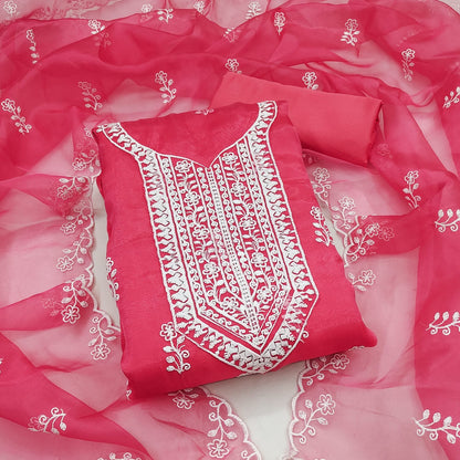 Mystique orchid Organza Dress Material