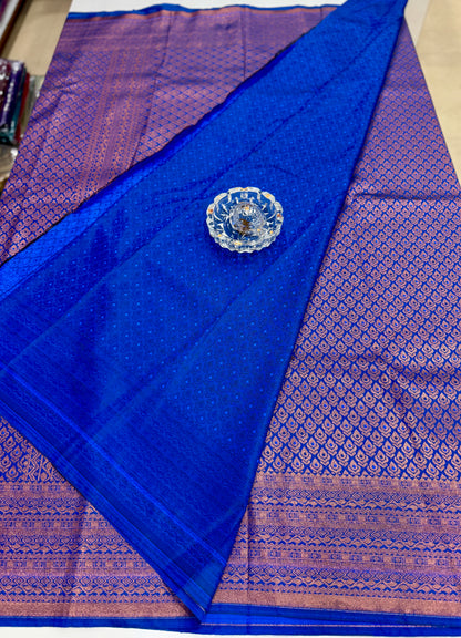 Bridal Soft Silk Saree with Jacquard Weaving & Contrast Border for Women