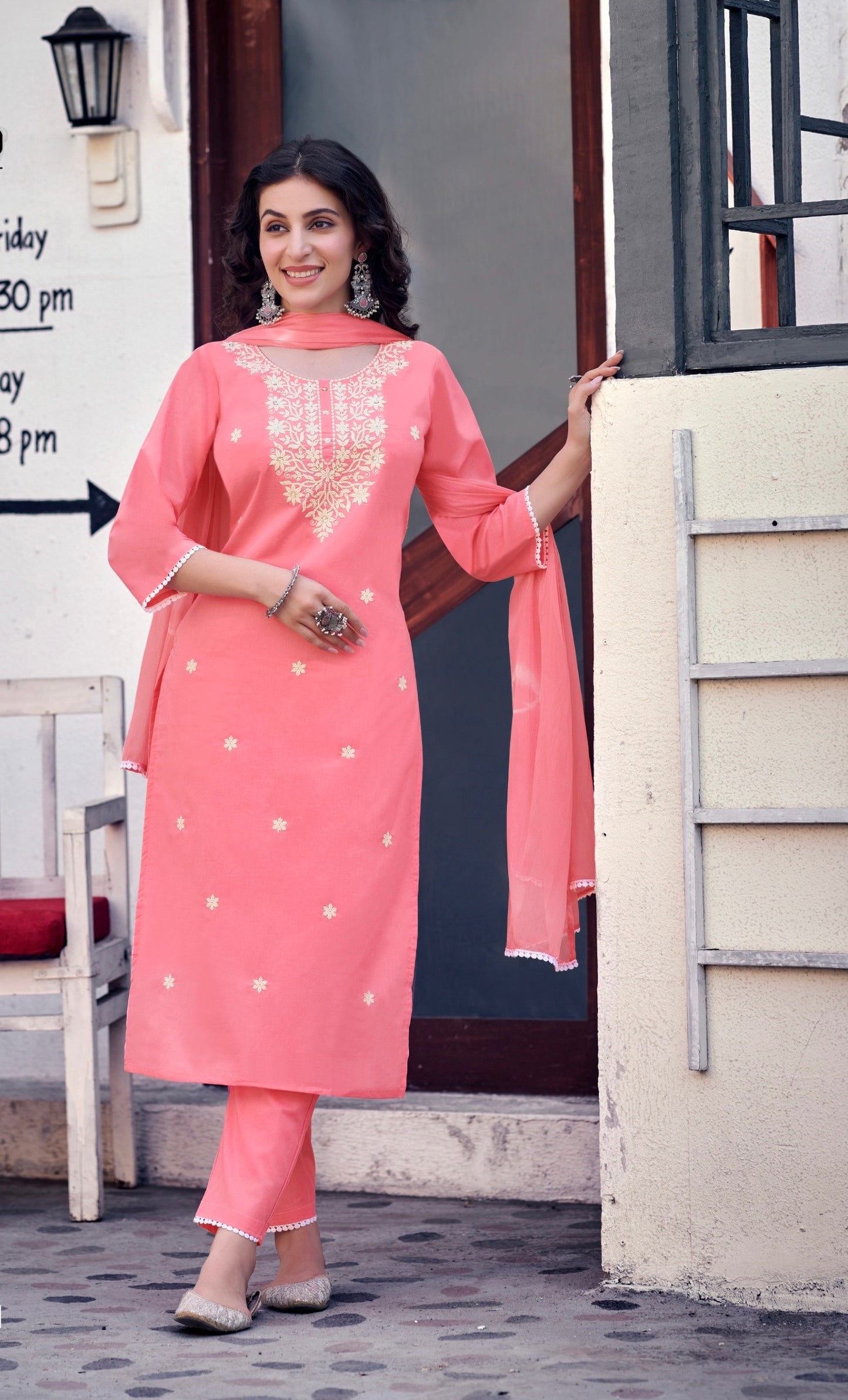 PURE COTTON ELEGANCE KURTI PANT WITH DUPATTA