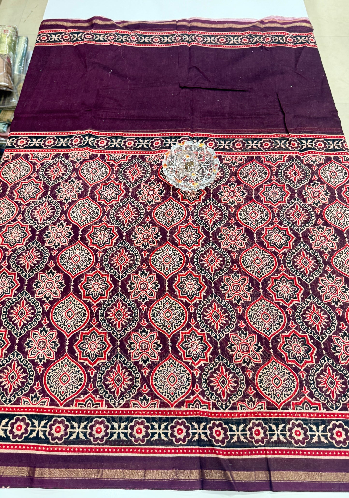 Pure Chanderi Silk Saree with Intricate Handblock Print and Blouse Piece – Traditional Wear for Women