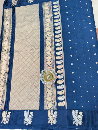 Mashru silk saree with satin border and zari woven design for women