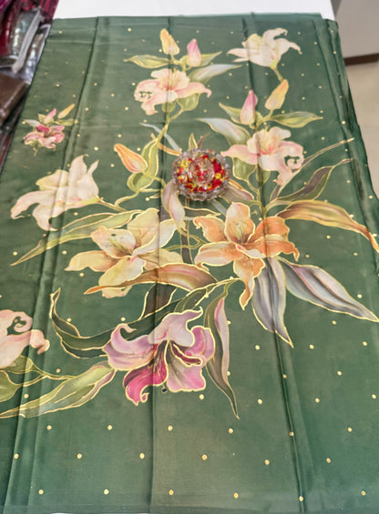 Printed Silk Saree with Matching Blouse – Lightweight Festive Saree for Women