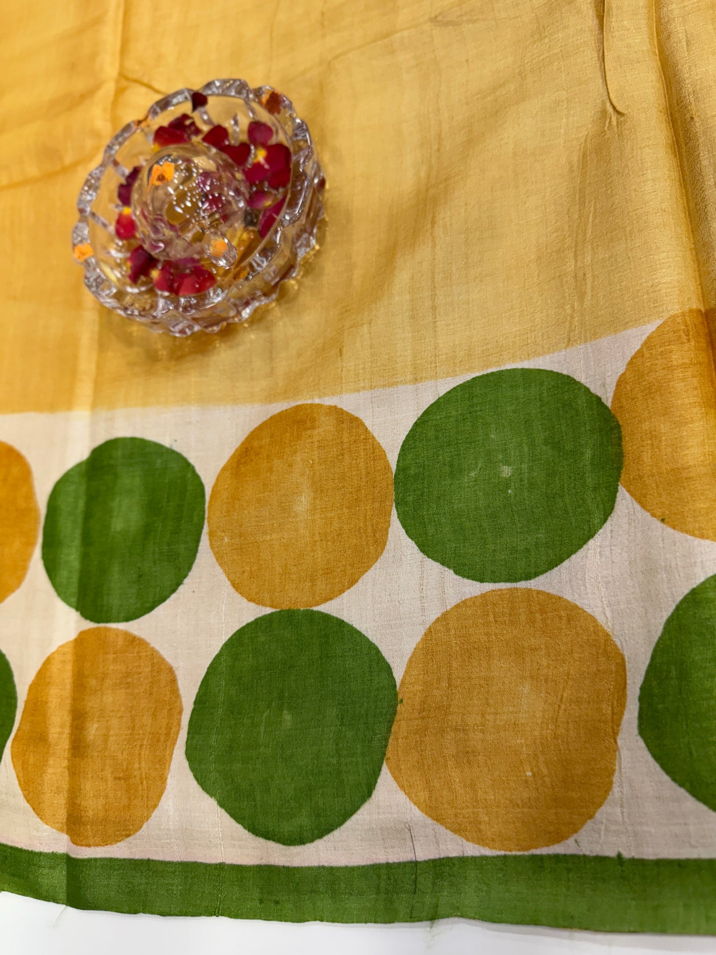 Pure Kosa Tussar Silk Printed Saree with Blouse – Handwoven Chhattisgarh Silk Mark Certified Saree