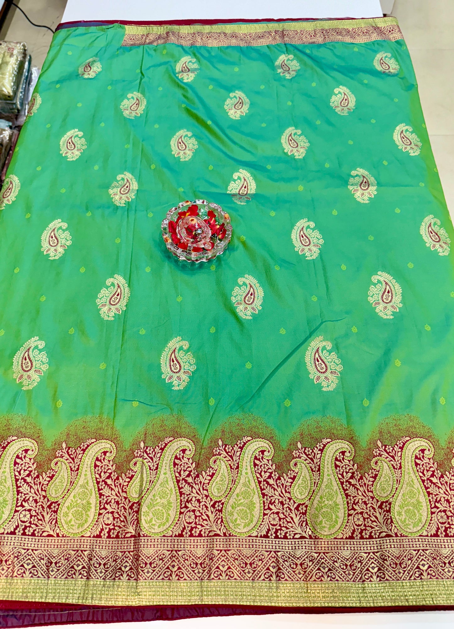 banarasi saree with zari weaving and embroidered silk blouse – ethnic festive wear for women