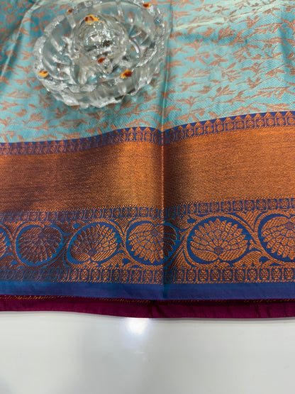 Soft Silk Saree with Samutrika Weaving and Contrast Zari Border for Women – Lightweight Festive Wear Saree