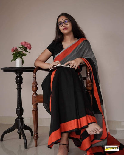 Charcoal Saree Made from premium CK Khadi