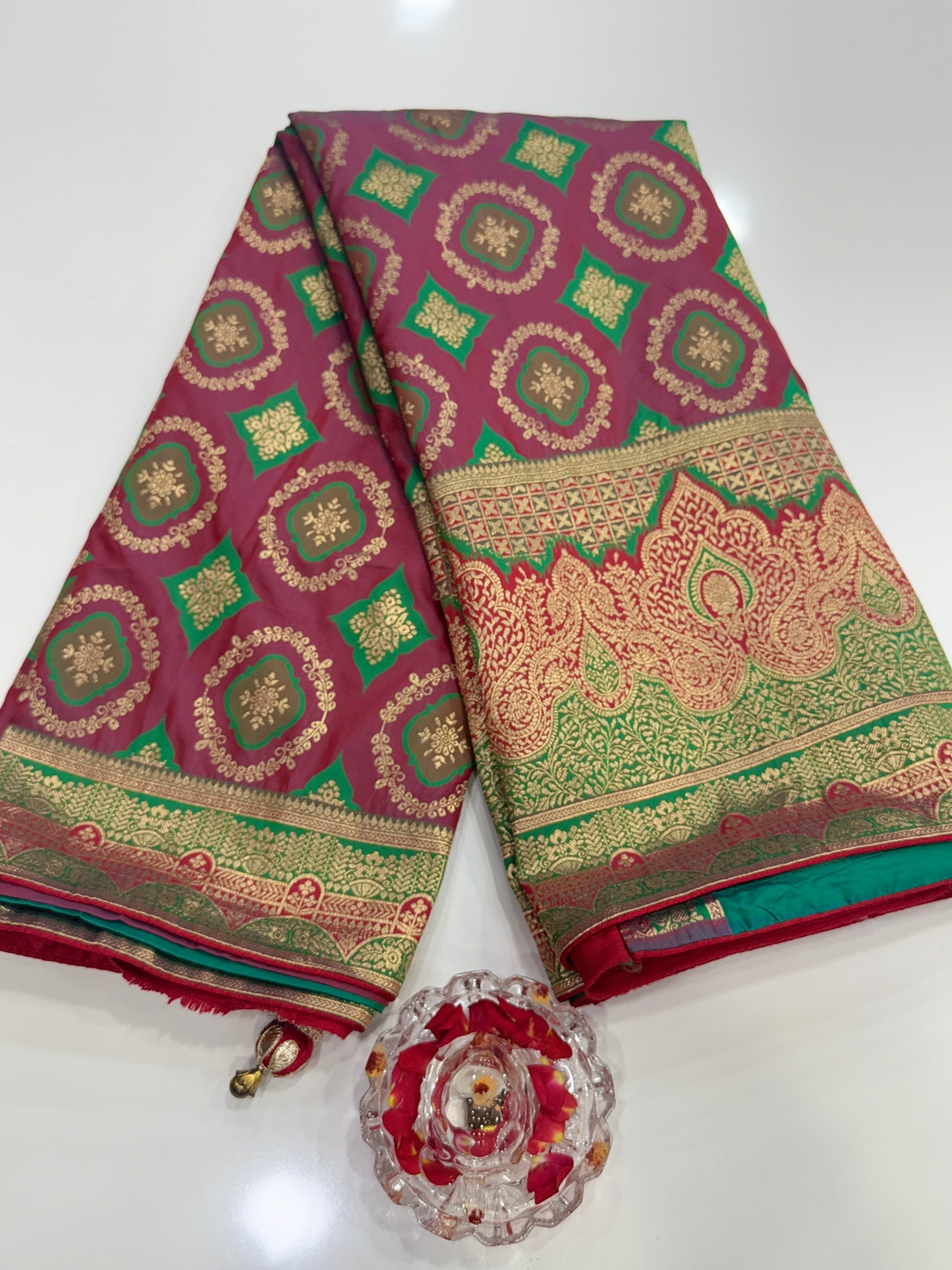 banarasi saree with zari weaving and embroidered silk blouse – ethnic festive wear for women