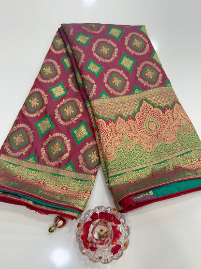 banarasi saree with zari weaving and embroidered silk blouse – ethnic festive wear for women