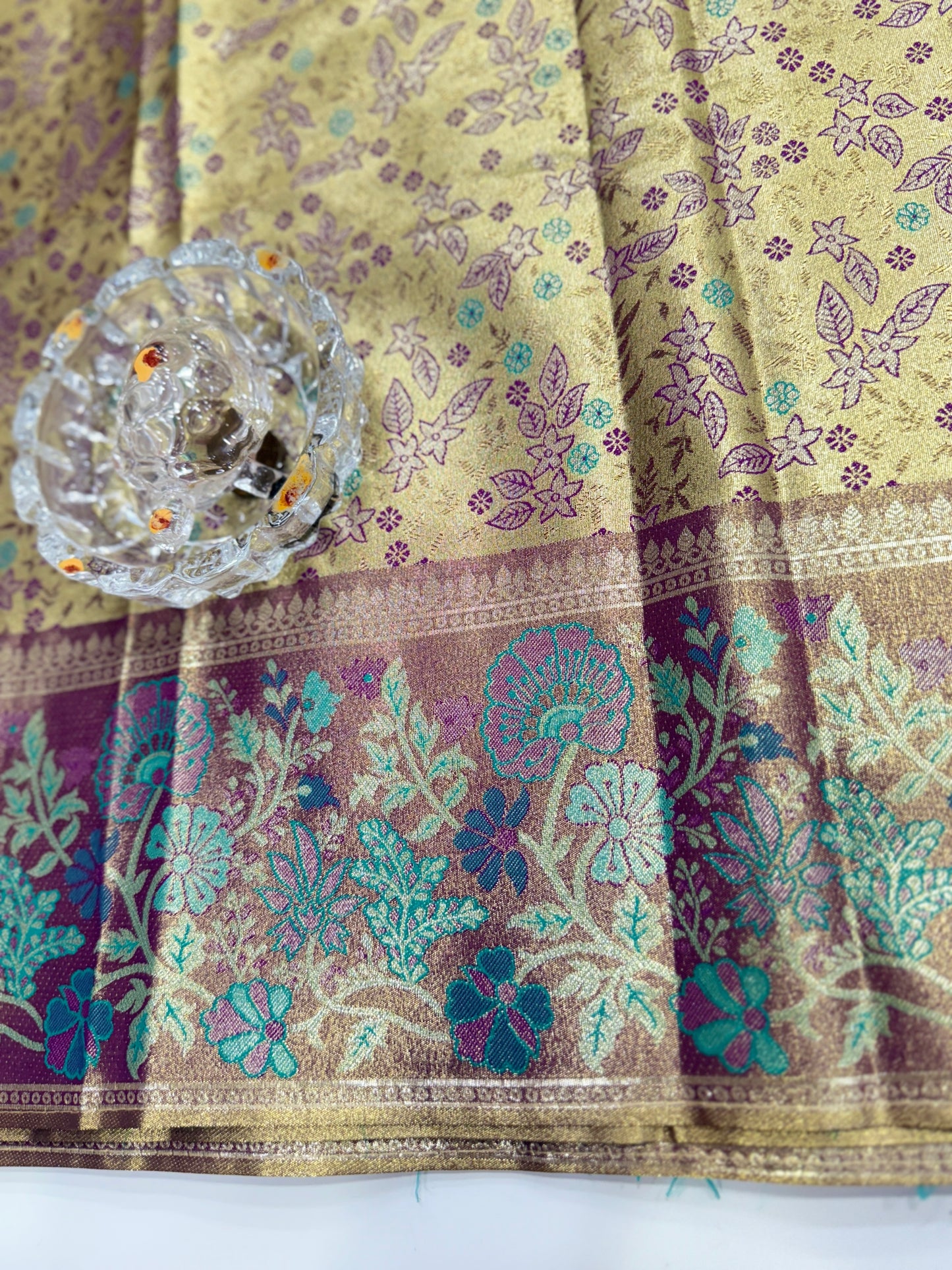 Dharmavaram Style Silk Saree with Zari Floral Weaving and Grand Pallu – Traditional Wedding Saree