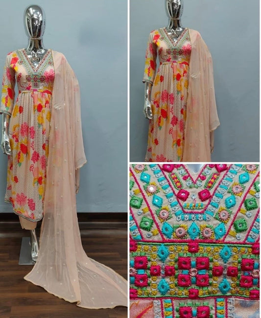 alia kurti pant with dupatta