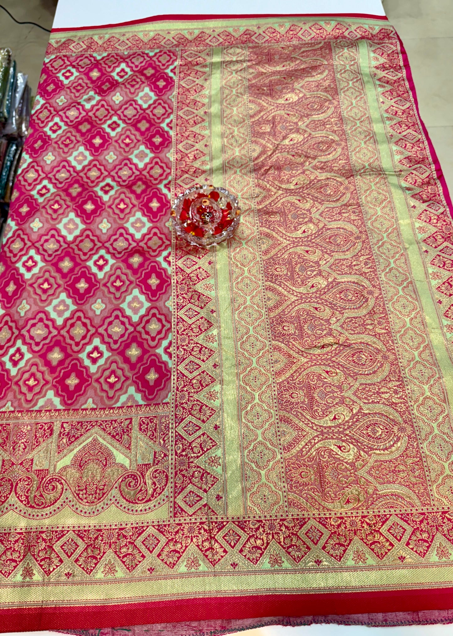 banarasi saree with zari weaving and embroidered silk blouse – ethnic festive wear for women
