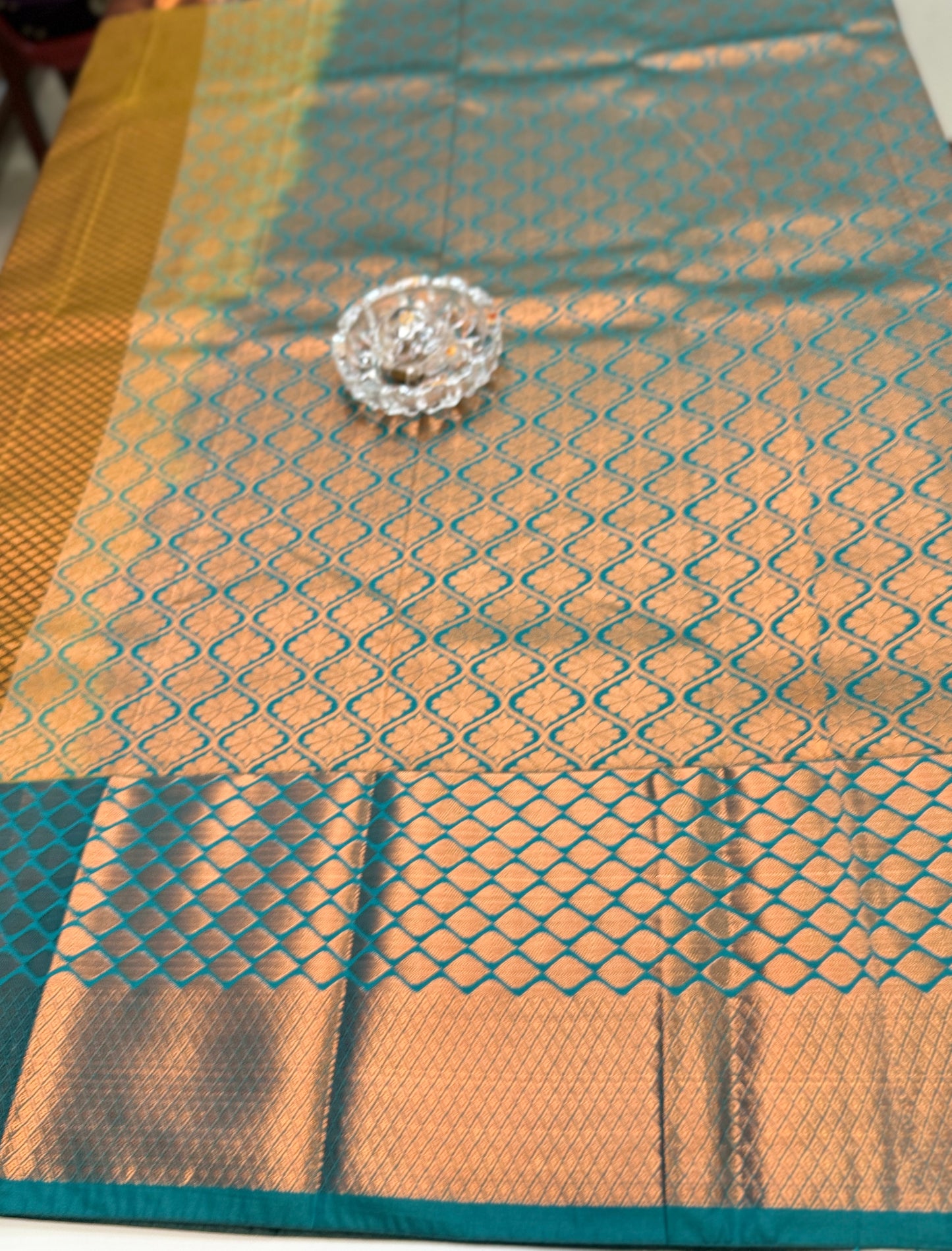 Kanchipuram Style Silk Saree with Rich Zari Border – Festive Wear