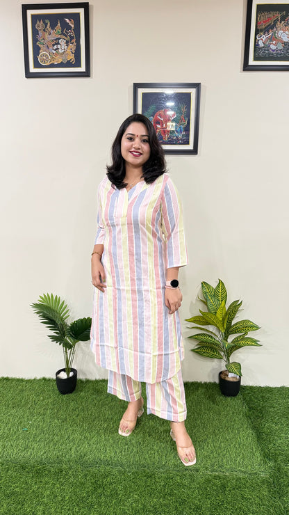 Chic Handloom Striped Cord Set