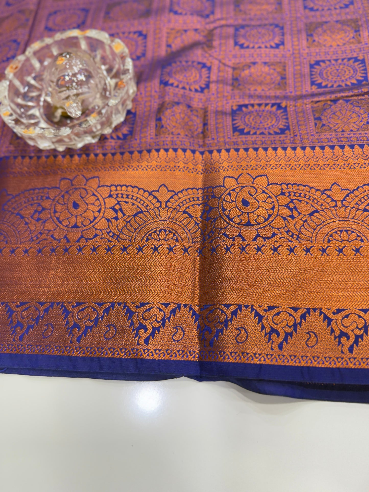 Bridal Soft Silk Saree with Jacquard Weaving & Contrast Border for Women