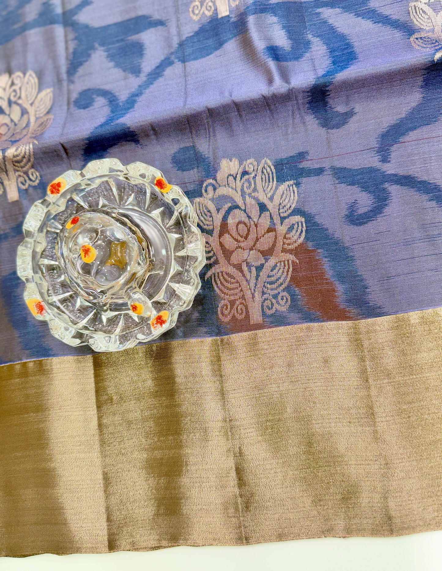 Pochampalli Printed Silk Saree with Satin Border and Blouse – Powerloom Weave for Women