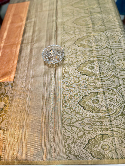 Semi Pattu Silk Saree with Zari Border and Contrast Pallu for Women